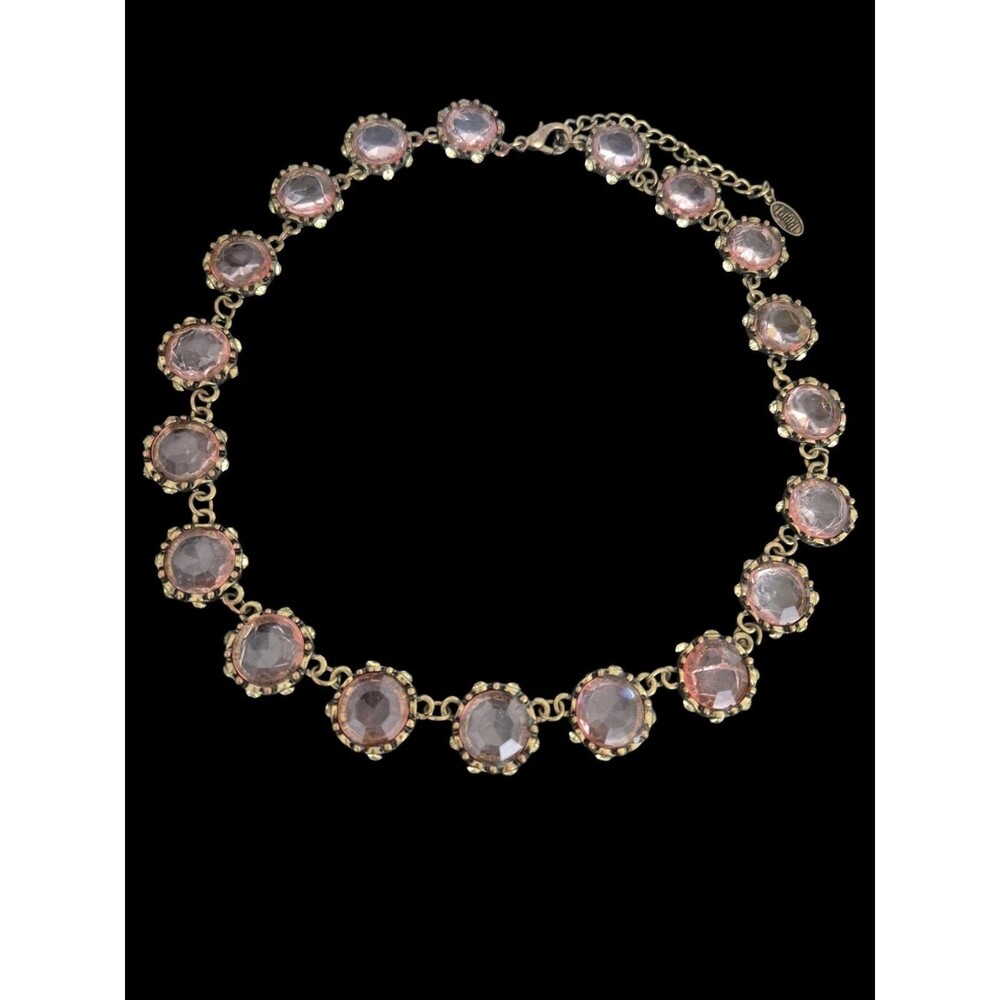 Vintage Style Statement Necklace Pale Pink Glass Pier1 18"